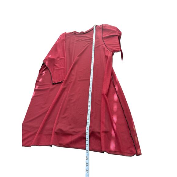 Cynthia Ashby Dress Burgundy‎ Mesh Long Sleeve Stretch Layered Lagenlook Large - Picture 12 of 12